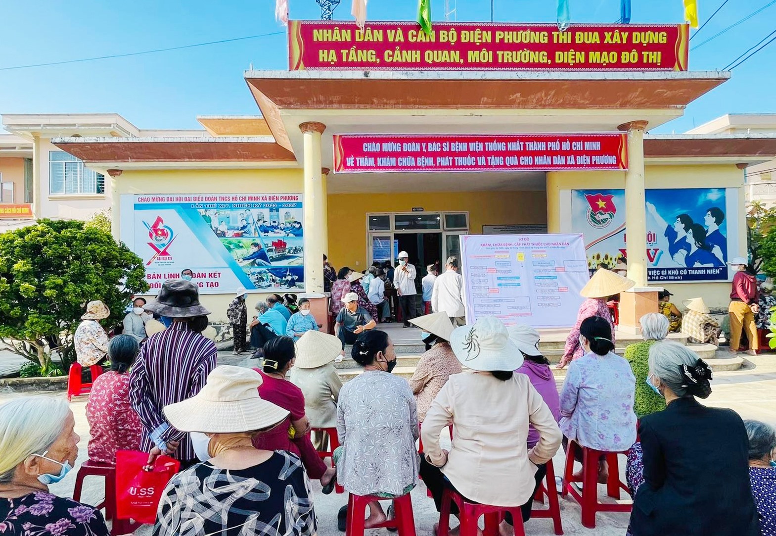 HĐH Điện Phương tại TP.Hồ Chí Minh phối hợp với Bệnh viện Thống Nhất về quê khám, phát thuốc cho người dân. Ảnh: P.V